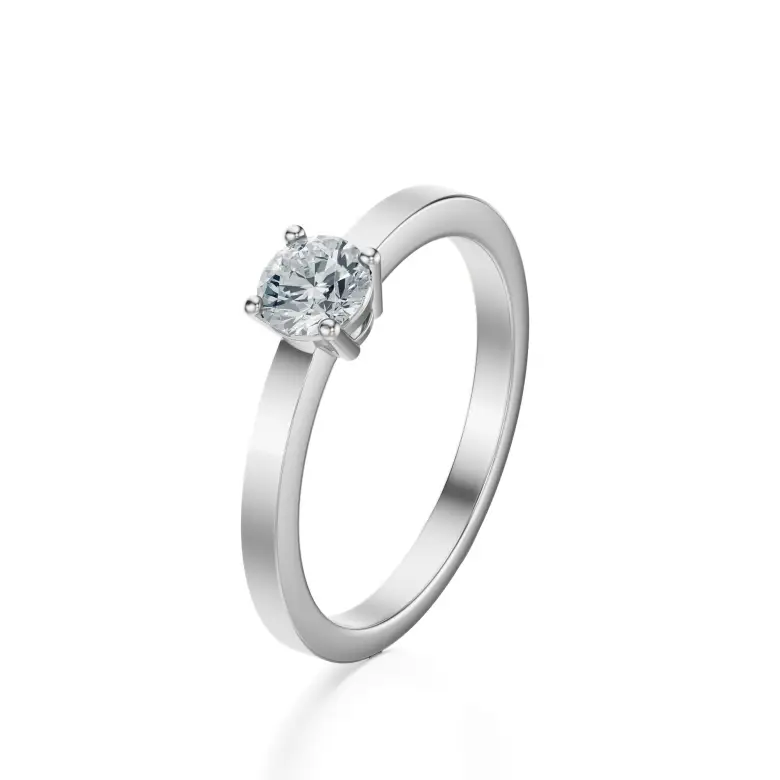 Pierścionek z białego złota z diamentem AJPZ_003